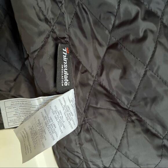 J Crew Wool University Coat Jacket Steel Grey Oversized Thinsulate Size Large - Picture 9 of 9